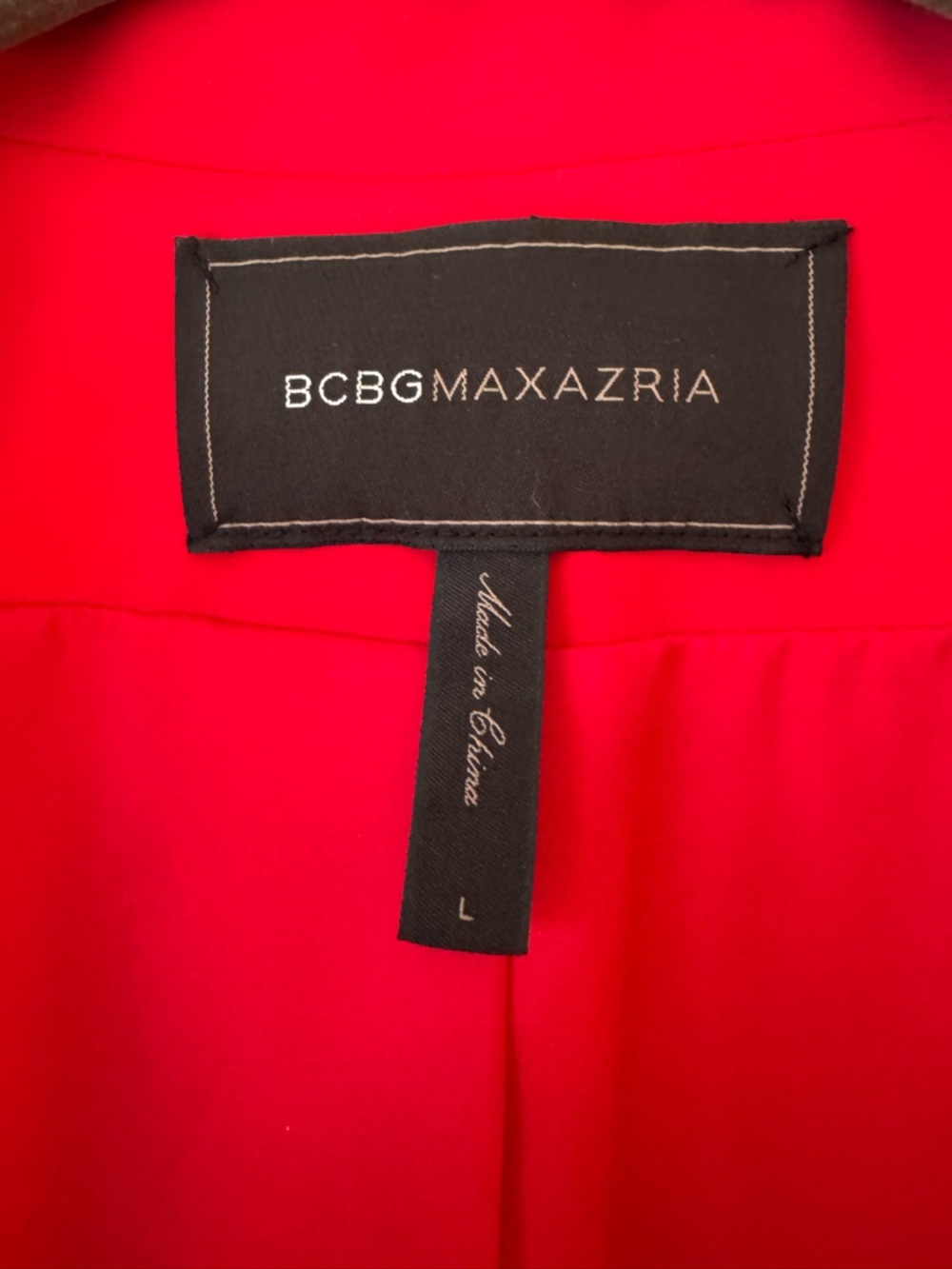 BCBGMAXAZRIA Abree Red Draped Shawl Open-Front Blazer - Picture 2 of 8